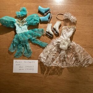 Vintage Barbie Ice Capades Costumes with Ice Skates